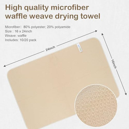 SINLAND Sublimation Blank Towels Waffle Kitchen Towel Cream 16x24 10 Pack - Image 2