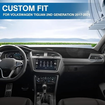 KUST Black Dash Cover for Volkswagen VW Tiguan 2017-2024 Polyester Dashboard - Image 3