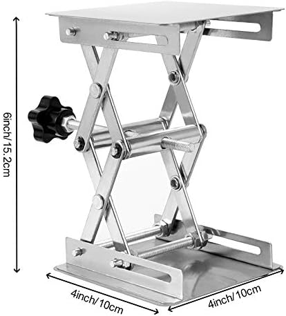 ZOENHOU 2 PCS 4 x 4 Inch Lab Jack Scissor Stand Lifting Platform, Stainless - Image 2