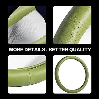 Car Steering Wheel Cover, Universal 15 Inch Premium Leather Car Steering Wheel - Image 6