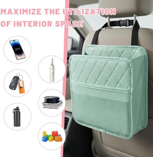 Car Seat Back Organizer, Waterproof Leather Auto Backseat Storage Pocket - Image 6