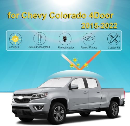 KMF 6pcs Thicken Sun Shades for Chevy Colorado 2015-2022 Accessories, Chevrolet - Image 2