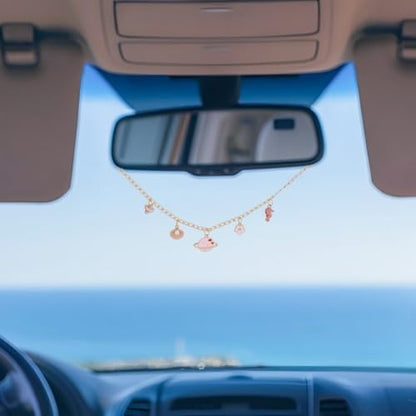 2pcs Car Hanging Ornaments Cute Alloy Planet Flower Pendants - Image 5