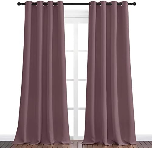 NICETOWN Blackout Curtains for Office 2 Panels 55 x 120-inch Dry Rose - Image 2