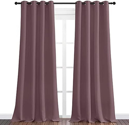 NICETOWN Blackout Curtains for Office 2 Panels 55 x 120-inch Dry Rose - Image 2