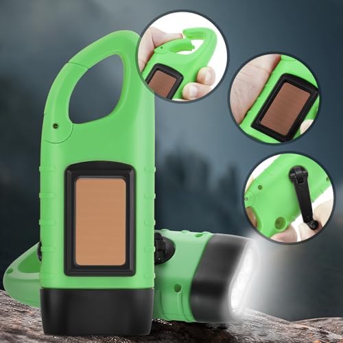 Simpeak 2-Pack Hand Crank Solar Powered LED Flashlight, Emergency Survival - Image 7