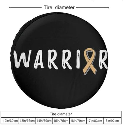 Warrior Childhood Cancer Awareness Tire Covers, Dust-Proof Weatherproof Wheel - Image 3