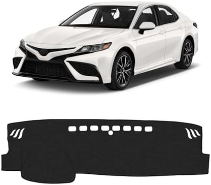 KUST Black Dash Cover for Toyota Camry 2018-2022 2023 2024 Polyester Dashboard by KUST