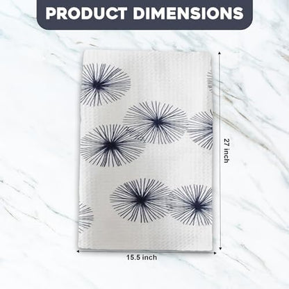 Wildflowers Microfiber Kitchen Towels | Pink & Blue Color Pattern| Waffle - Image 3