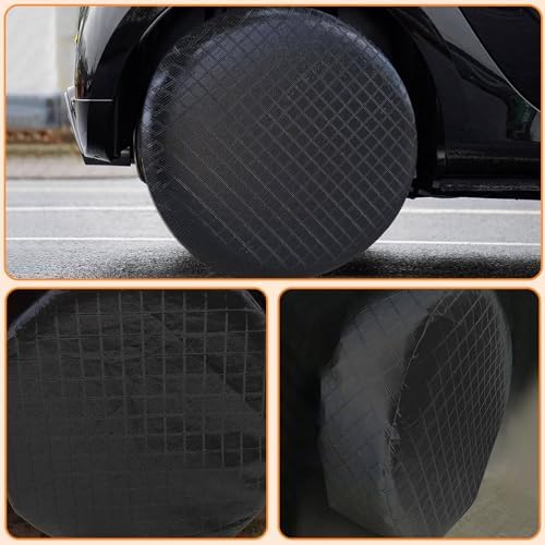 Set of 4 Tire Covers, Waterproof Aluminum Film Tire Sun Protectors, - Image 6