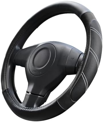 14.5-15 Inch Leather Steering Wheel Cover, Non Slip - Image 6