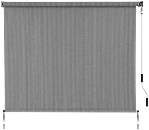 SMONTER Outdoor Sunshade Roller Shade 8'W x 6'H, Exterior Cordless Roll Up by SMONTER
