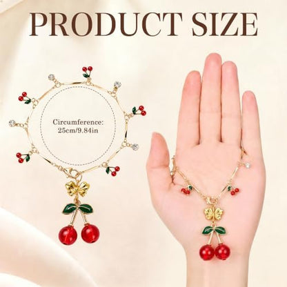 Cherry Tassel Car Charm, Rear View Mirror Pendant - Image 2
