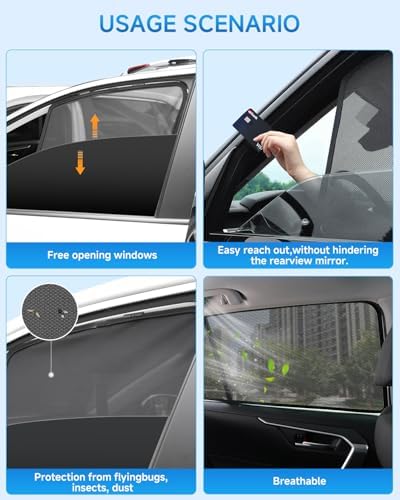 Car Window Shades for Ford-Explorer, 4 Pack Car Window Cover for Baby Sun Shade - Image 5