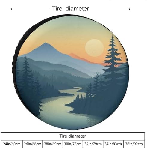 Camping Spare Tire Cover 17 Inch Mountain Adventure Camping Wheel Protectors - Image 2