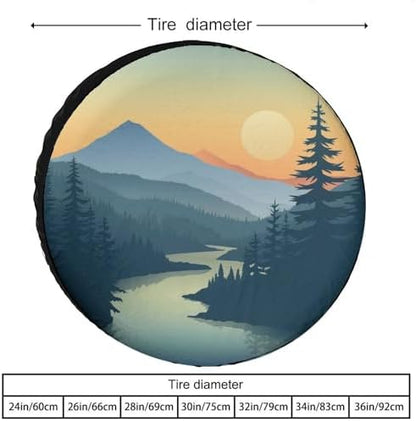 Mountain Adventure Heavy Duty Spare Tire Cover Nature Landscape Watercolor Boho - Image 2