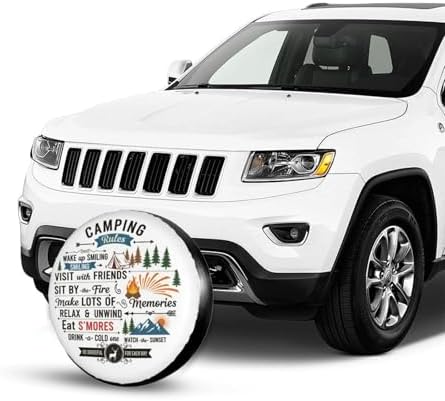 Camping Rules Spare Tire Cover Universal Fit 14 inch RV SUV Truck - Image 2