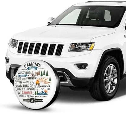 Camping Rules Spare Tire Cover Universal Fit 14 inch RV SUV Truck - Image 2