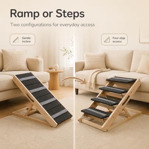 Upgrade 2-in-1 Pet Ramp Dog Stair, Folding Pet Stairs, Portable Dog Ramp - Image 6