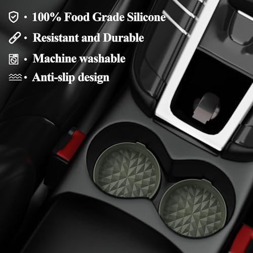 Silicone Car Coasters Set of 4, 3.15" Foldable Cup Holder Mats - Image 6