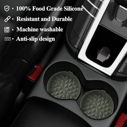 Silicone Car Coasters Set of 4, 3.15" Foldable Cup Holder Mats - Image 6