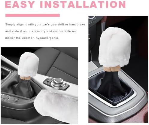 Sun Walker Fluffy Car Gear Shift Knob & Handbrake Cover, Furry Auto Hand Brake - Image 5