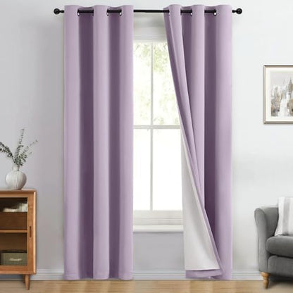 Yakamok Lilac 100% Blackout Curtains 96 Inches Long by Yakamok