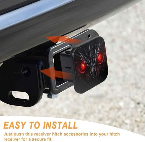 2 Inch Black Dragon Eye Trailer Hitch Cover Rubber Receiver Tube Plug Cap - Image 4