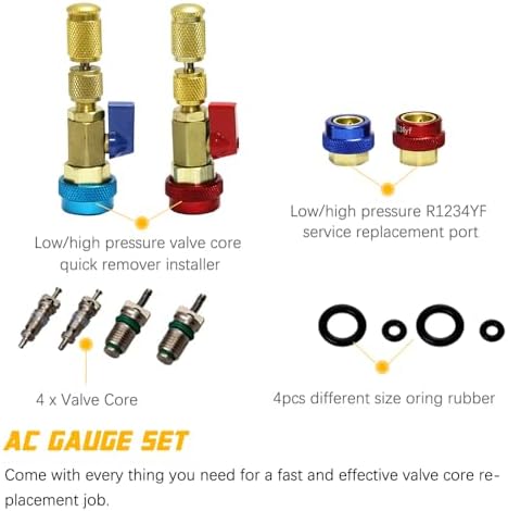 R134A R1234YF Air Condithoning Valve Core Remover Tool, High Low Pressure Valve - Image 4