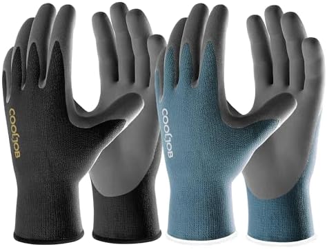 COOLJOB Micro-Foam Nitrile Safety Work Garden Gloves by COOLJOB