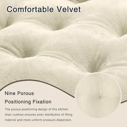 OVOV 4 Pack Chair Cushions for Dining Chairs 15.5"x15.5" Cream - Image 3