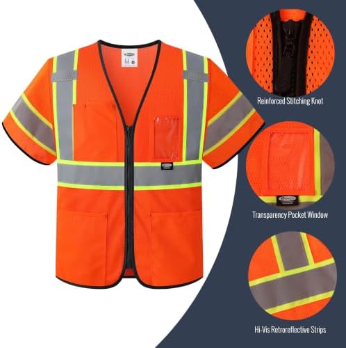 JKSafety Safety Vest for men women Hi Vis Vest - Image 3