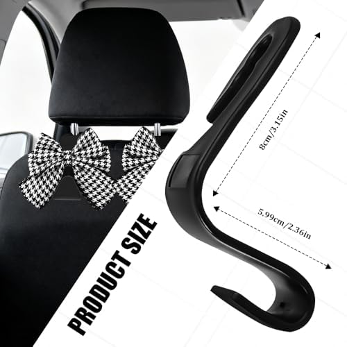 2PCS Car Seat Headrest Hooks, Car Bag Hooks, Cute Bow Knot Vehicle Seatback - Image 2