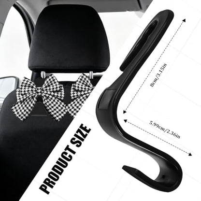 2PCS Car Seat Headrest Hooks, Car Bag Hooks, Cute Bow Knot Vehicle Seatback - Image 2