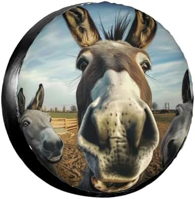 Funny Donkey Spare Tire Cover Wheel Protectors Waterproof Wheel Covers by Unknown