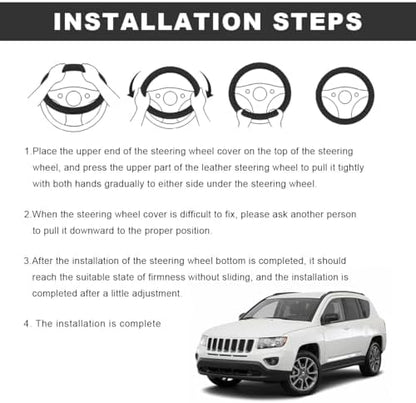 Car Steering Wheel Cover, 15 Inch Anti-Slip Breathable Leather Auto Steering - Image 6