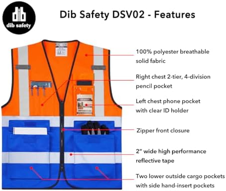 Dib Safety Hi Vis Reflective Safety Vest - Image 5