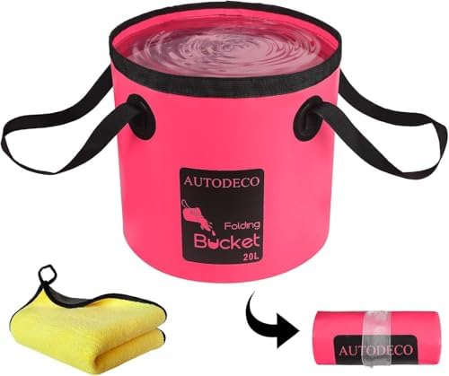 Collapsible Bucket 5 Gallon Container Folding Water Bucket Portable Wash Basin by AUTODECO
