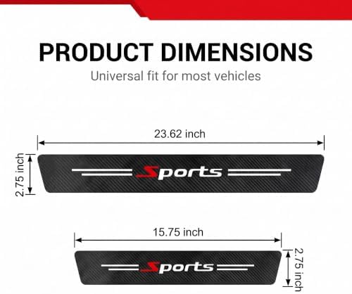 4 PCS Car Door Entry Sill Protector, Sports Carbon Fiber Style Anti‑Scratch - Image 2
