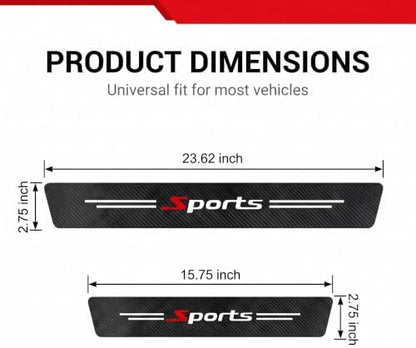 4 PCS Car Door Entry Sill Protector, Sports Carbon Fiber Style Anti‑Scratch - Image 2