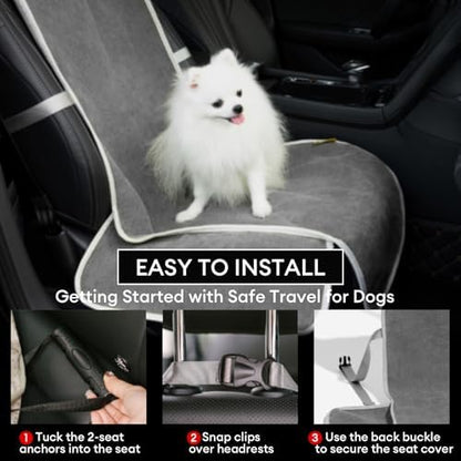 FUNNY FUZZY Dog Car Seat Cover for Front Seat, Dog Seat Cove Waterproof - Image 4