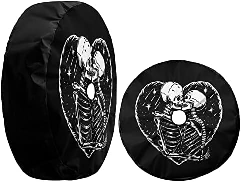 Skull Skeleton Love Kissing Black Spare Tire Cover - Image 3