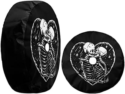 Skull Skeleton Love Kissing Black Spare Tire Cover - Image 3