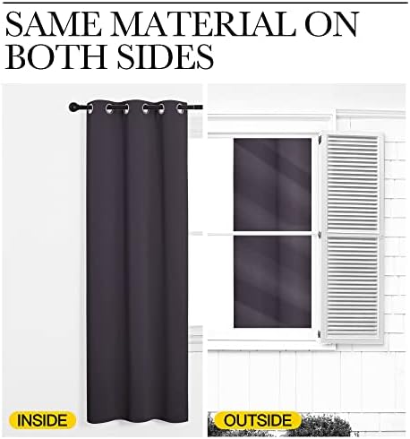 NICETOWN Greyish Purple Blackout Curtains 86 inches Length - Image 5
