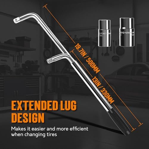 TONDA Telescoping Lug Wrench, Tire Iron, 1/2" Drive, 17/19 & 21/23mm - Image 2