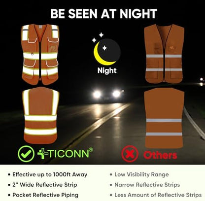 TICONN High Visibility Reflective Safety Vest - Image 3