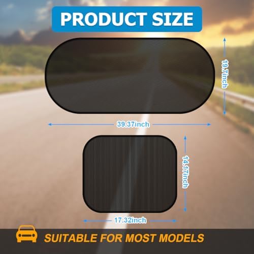 5PCS Car Window Sunshade with Suction Cup, Mesh Vehicle Side and Rear Window - Image 2