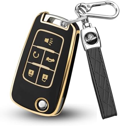 for Chevy Key Fob Cover, Premium Soft TPU Full Protection Key Cover by HEKBRYN