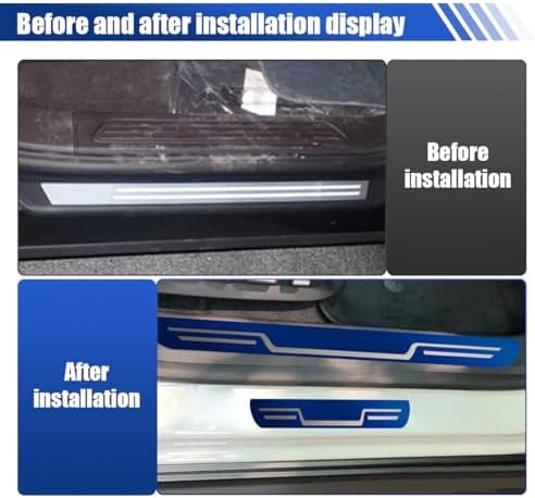Craedli 4PCS Car Door Sill Protector Sticker, Stainless Steel Auto Door Edge - Image 5