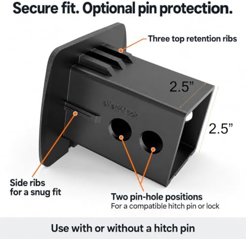USA 2.5" American Black Flag Hitch Cover - Image 3